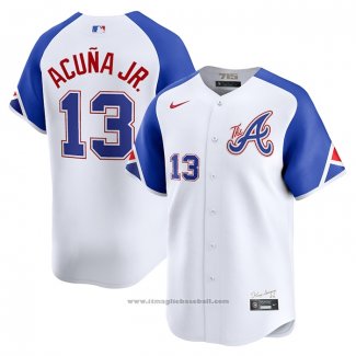 Maglia Baseball Uomo Atlanta Braves Ronald Acuna JR. City Connect Limited Bianco