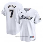 Maglia Baseball Uomo Houston Astros Craig Biggio Throwback Cooperstown Collection Limited Bianco