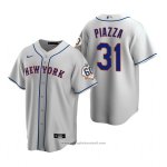 Maglia Baseball Uomo New York Mets Mike Piazza Replica Grigio