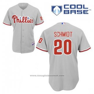 Maglia Baseball Uomo Philadelphia Phillies Mike Schmidt 20 Grigio Cool Base