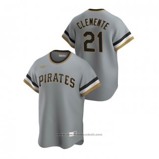 Maglia Baseball Uomo Pittsburgh Pirates Roberto Clemente Cooperstown Collection Road Grigio