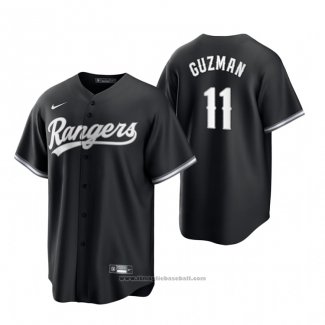 Maglia Baseball Uomo Texas Rangers Ronald Guzman Replica 2021 Nero