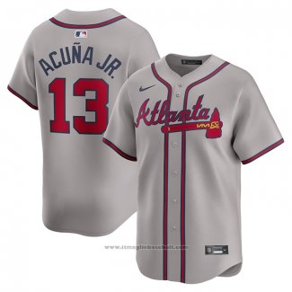 Maglia Baseball Uomo Atlanta Braves Ronald Acuna JR. Away Limited Grigio