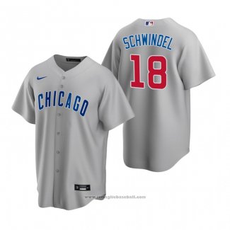 Maglia Baseball Uomo Chicago Cubs Frank Schwindel Replica Road Grigio