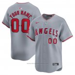 Maglia Baseball Uomo Los Angeles Angels Away Limited Personalizzate Grigio