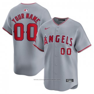 Maglia Baseball Uomo Los Angeles Angels Away Limited Personalizzate Grigio