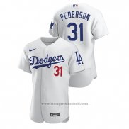 Maglia Baseball Uomo Los Angeles Dodgers Joc Pederson Autentico Bianco