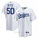 Maglia Baseball Uomo Los Angeles Dodgers Mookie Betts Primera Replica Bianco