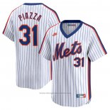 Maglia Baseball Uomo New York Mets Mike Piazza Throwback Cooperstown Limited Bianco