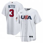 Maglia Baseball Uomo USA 2023 Mookie Betts Replica Bianco