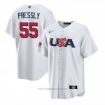 Maglia Baseball Uomo USA 2023 Ryan Pressly Replica Bianco