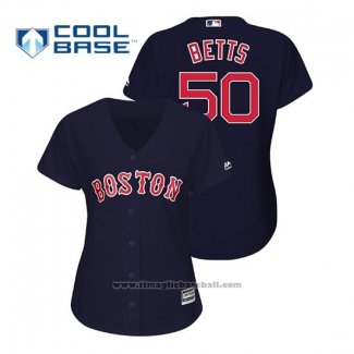 Maglia Baseball Donna Boston Red Sox Mookie Betts Cool Base Blu