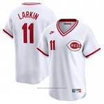 Maglia Baseball Uomo Cincinnati Reds Barry Larkin Throwback Cooperstown Limited Bianco