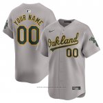 Maglia Baseball Uomo Oakland Athletics Away Limited Personalizzate Grigio