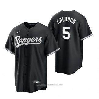 Maglia Baseball Uomo Texas Rangers Willie Calhoun Replica 2021 Nero