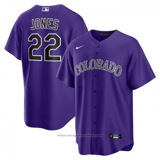 Maglia Baseball Uomo Colorado Rockies Nolan Jones Alternato Replica Viola