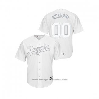 Maglia Baseball Uomo Kansas City Royals Personalizzate 2019 Players Weekend Nickname Replica Bianco