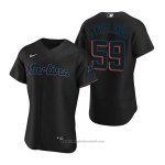 Maglia Baseball Uomo Miami Marlins Jacob Stallings Autentico Alternato Nero