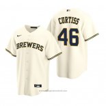 Maglia Baseball Uomo Milwaukee Brewers John Curtiss Replica Home Crema