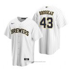 Maglia Baseball Uomo Milwaukee Brewers Mike Brosseau Replica Alternato Bianco