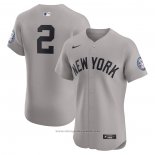Maglia Baseball Uomo New York Yankees Derek Jeter Road 2020 Hall of Fame Induction Patch Elite Grigio