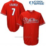 Maglia Baseball Uomo Philadelphia Phillies Maikel Franco Rosso Cool Base