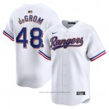 Maglia Baseball Uomo Texas Rangers Jacob Degrom 2024 Oro Collection Limited Bianco
