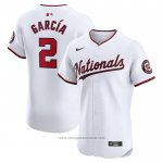 Maglia Baseball Uomo Washington Nationals Luis Garcia Home Elite Bianco