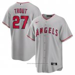 Maglia Baseball Uomo Los Angeles Angels Mike Trout Road Replica Silver