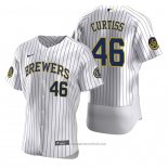 Maglia Baseball Uomo Milwaukee Brewers John Curtiss Autentico Home Bianco