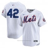 Maglia Baseball Uomo New York Mets 2024 Jackie Robinson Day Home Limited Bianco