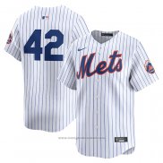 Maglia Baseball Uomo New York Mets 2024 Jackie Robinson Day Home Limited Bianco