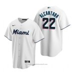 Maglia Baseball Uomo Miami Marlins Sandy Alcantara Replica Home Bianco