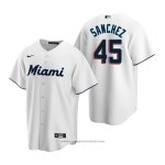 Maglia Baseball Uomo Miami Marlins Sixto Sanchez Replica Home Bianco