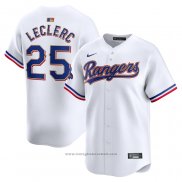 Maglia Baseball Uomo Texas Rangers Jose Leclerc 2024 Oro Collection Limited Bianco