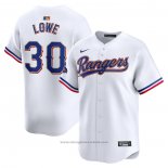 Maglia Baseball Uomo Texas Rangers Nathaniel Lowe 2024 Oro Collection Limited Bianco