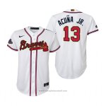 Maglia Baseball Bambino Atlanta Braves Ronald Acuna Jr. 2022 Gold Program Replica Bianco