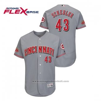 Maglia Baseball Uomo Cincinnati Reds Scott Schebler Flex Base Grigio