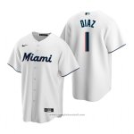 Maglia Baseball Uomo Miami Marlins Isan Diaz Replica Home Bianco