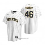 Maglia Baseball Uomo Milwaukee Brewers John Curtiss Replica Alternato Bianco