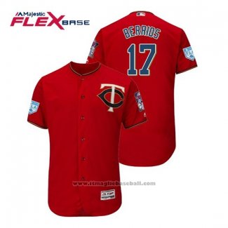 Maglia Baseball Uomo Minnesota Twins Jose Berrios Flex Base Allenamento Primaverile 2019 Rosso