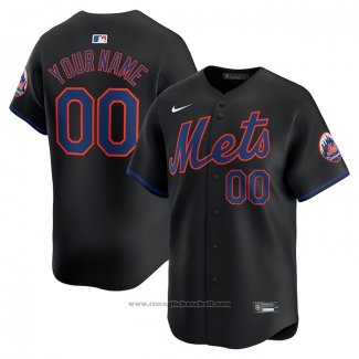 Maglia Baseball Uomo New York Mets Alternato Limited Personalizzate Nero