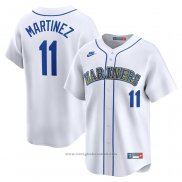 Maglia Baseball Uomo Seattle Mariners Edgar Martinez Throwback Cooperstown Limited Bianco