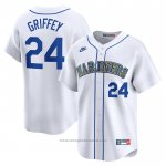 Maglia Baseball Uomo Seattle Mariners Ken Griffey JR. Throwback Cooperstown Limited Bianco