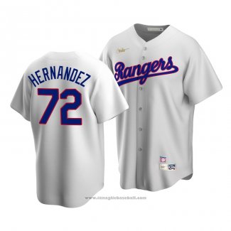 Maglia Baseball Uomo Texas Rangers Jonathan Hernandez Cooperstown Collection Primera Bianco