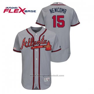 Maglia Baseball Uomo Atlanta Braves Sean Newcomb Autentico Flex Base Grigio