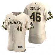 Maglia Baseball Uomo Milwaukee Brewers John Curtiss Autentico Alternato Crema