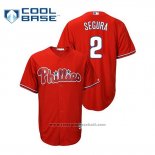 Maglia Baseball Uomo Philadelphia Phillies Jean Segura Cool Base Alternato Rosso