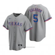 Maglia Baseball Uomo Texas Rangers Willie Calhoun Replica Road Grigio