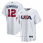 Maglia Baseball Uomo USA 2023 Kyle Schwarber Replica Bianco